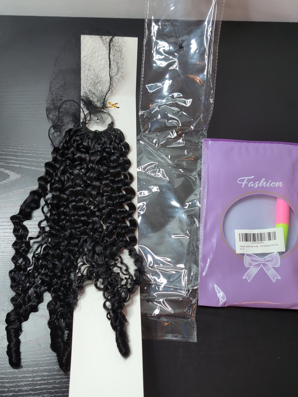 22-in 50 G Human Hair Feather Crochet Hair Pre-separated Burmese Curly Natural